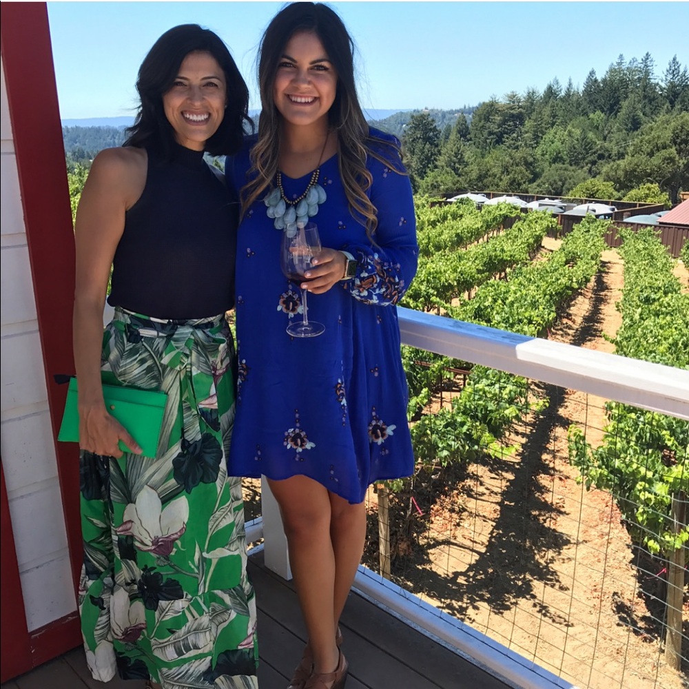 Free People Royal Blue Floral Dress